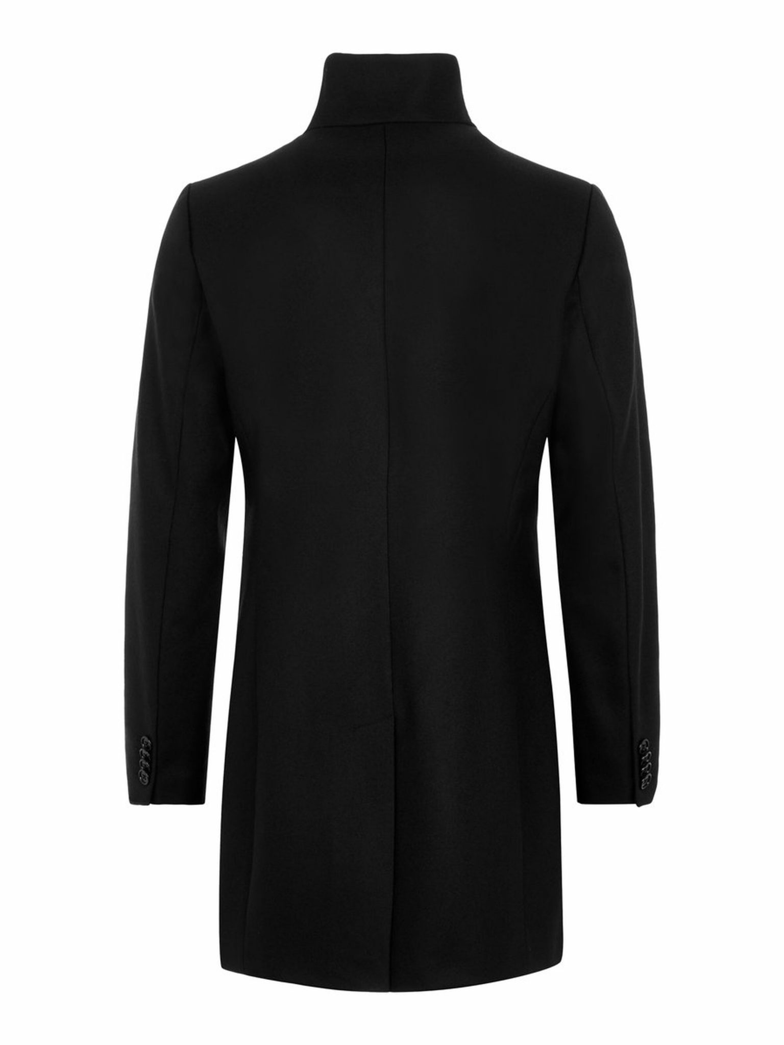 Men's J.LINDEBERG HOLGER COMPACT MELTON WOOL COAT BLACK - Aukia Menswear