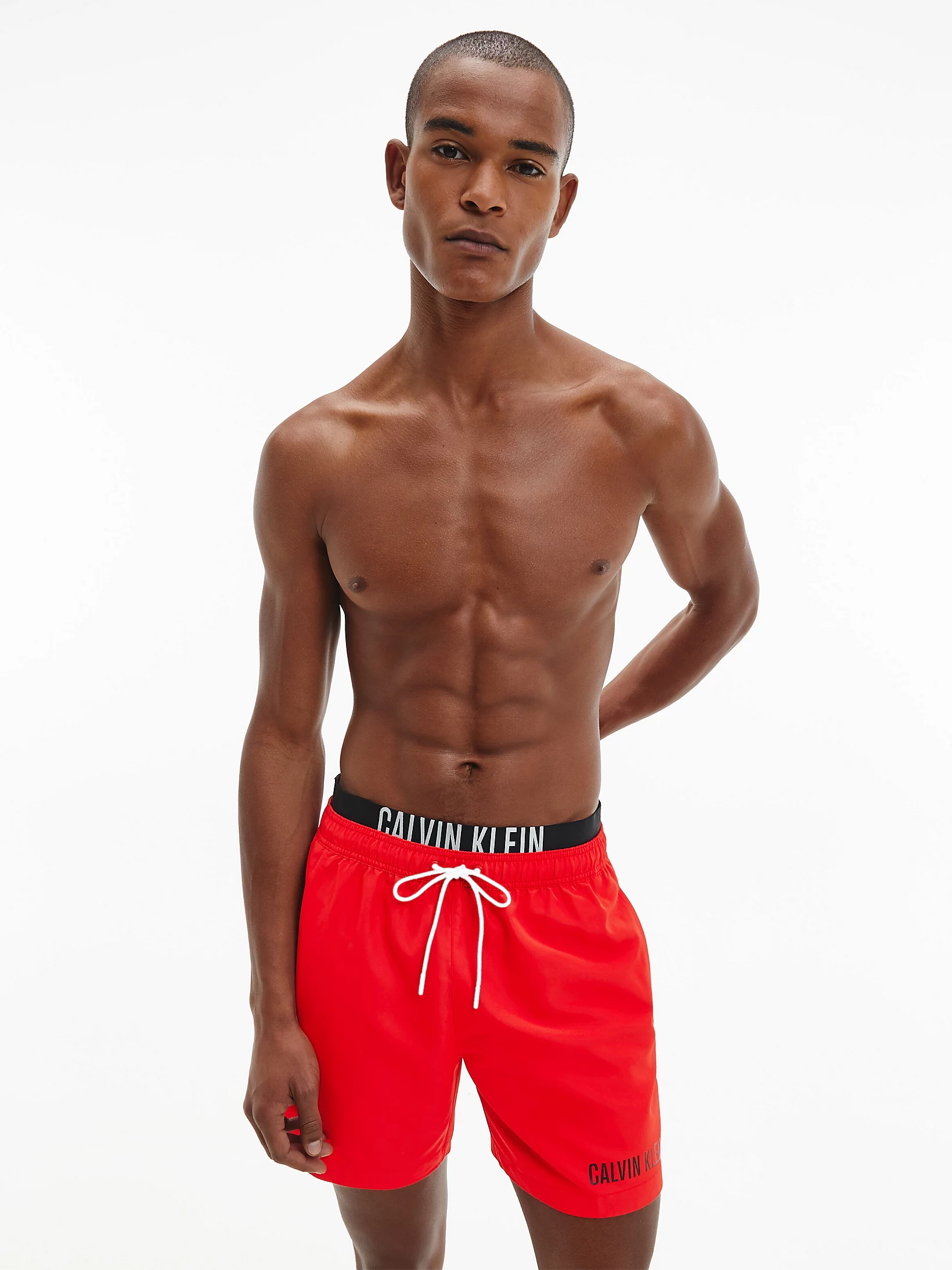 Calvin Klein Double Waist Swim Shorts Fierce Red
