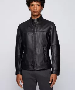 Hugo Boss Josep Leather Jacket Black