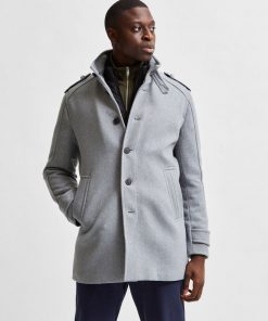 Selected Homme Noah Wool Coat Grey