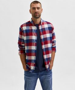 Selected Homme Flannel Shirt Biking Red